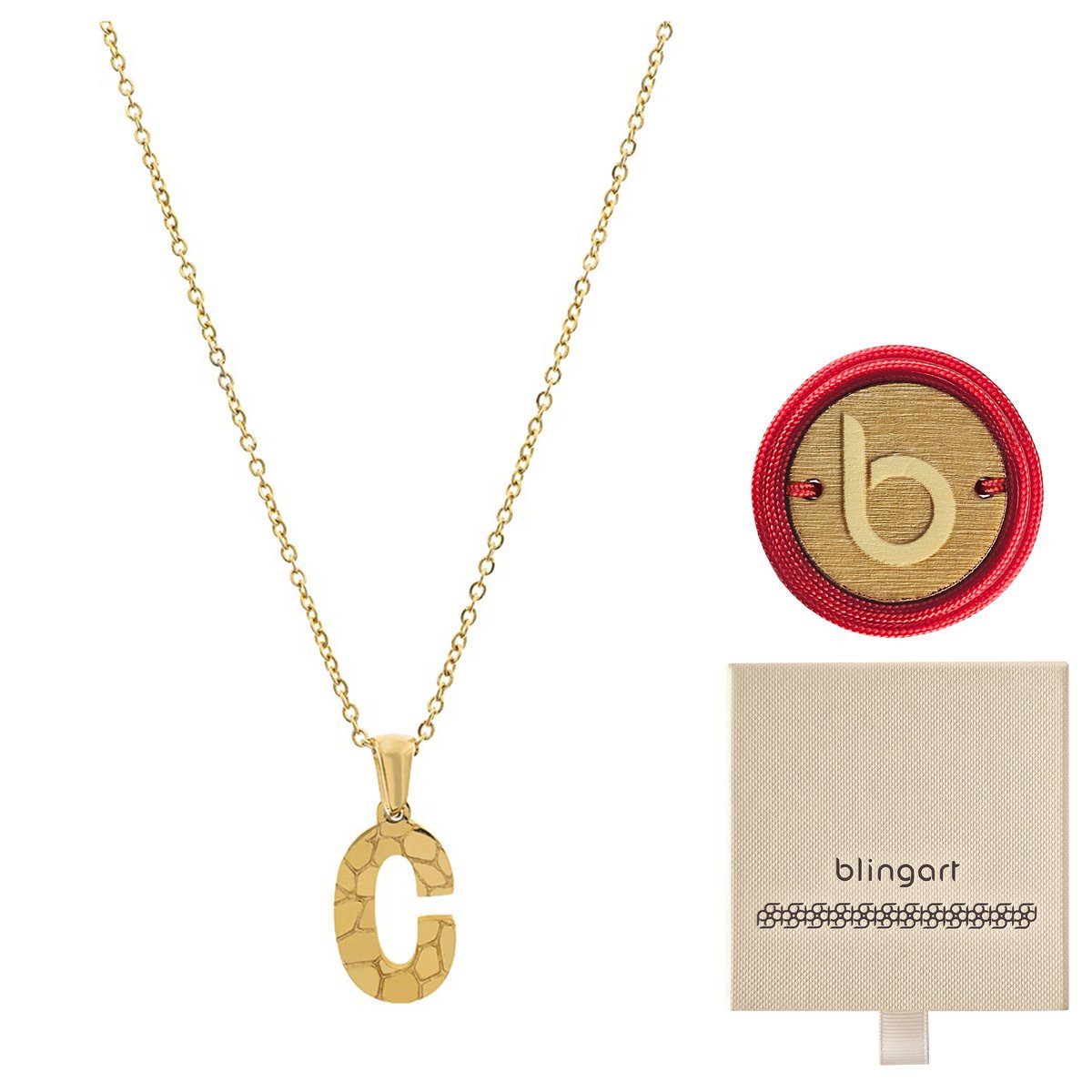 Naszyjnik łańcuszek celebrytka pozłacany z literą