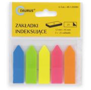 Zakładki indeksujące - Zakładki indeksujące TAURUS 12ｘ45mm neonowe strzałki 5ｘ25 szt. - miniaturka - grafika 1