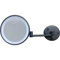 Lusterka do makijażu - Stella, Lusterko kosmetyczne okrągłe ścienne z podświetleniem LED czarne 22.00730-B - miniaturka - grafika 1