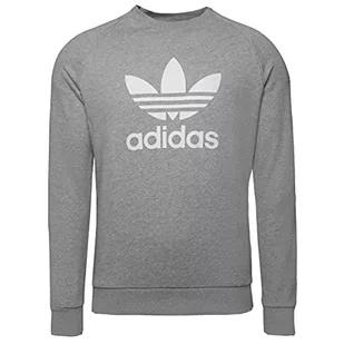 adidas Bluza męska Adicolor Trefoil Crew Neck, Medium Grey Heather-white (H06650), XXL - Bluzy męskie - miniaturka - grafika 1