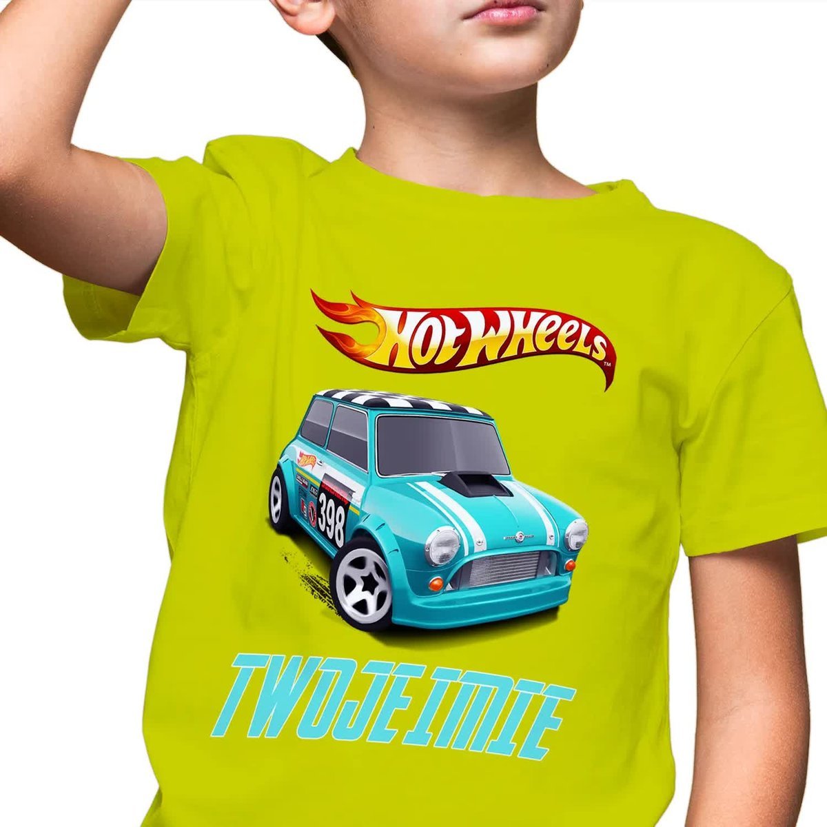 T-Shirt Dziecięcy Koszulka Hot Wheels Lime Wz 134