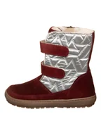 Botki damskie - kmins Skórzane botki zimowe w kolorze srebrno-granatowym - miniaturka - grafika 1