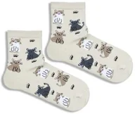 Skarpetki dla dzieci - Skarpetki dziecięce z grafiką wesołych kotków Milena - miniaturka - grafika 1