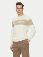 Swetry męskie - Guess Sweter M5GR05 Z3MI1 Beżowy Regular Fit - miniaturka - grafika 1