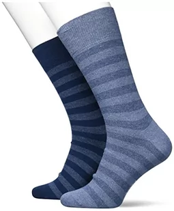 ESPRIT Mesh Stripe 2-Pack skarpety męskie trwałe bawełna organiczna wielokolorowe fantazyjny wzór w paski krój do połowy zestaw 2 par, wielobarwny, 39/42 EU - Skarpetki męskie - miniaturka - grafika 1