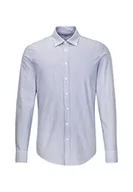 Koszule męskie - Jedwabna koszula męska nowoczesna z długim rękawem z kołnierzem button-down, miękka w paski, Smart Business koszula biznesowa - miniaturka - grafika 1