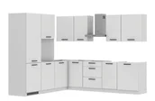 Meble kuchenne - Zestaw Mebli Kuchennych Torino 225X275 Cm L/P Mdf Folia Biały Połysk Biały Połysk Cichy Domyk Hettich - miniaturka - grafika 1
