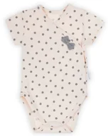 Body dla niemowląt - Body Niemowlęce Kopertowe Krótki Rękaw Kropki Łososiowe 68 Nicola - miniaturka - grafika 1