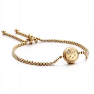 Bransoletki - Bransoletka Zodiakalna WAGA- złoty kolor, regulowana - miniaturka - grafika 1