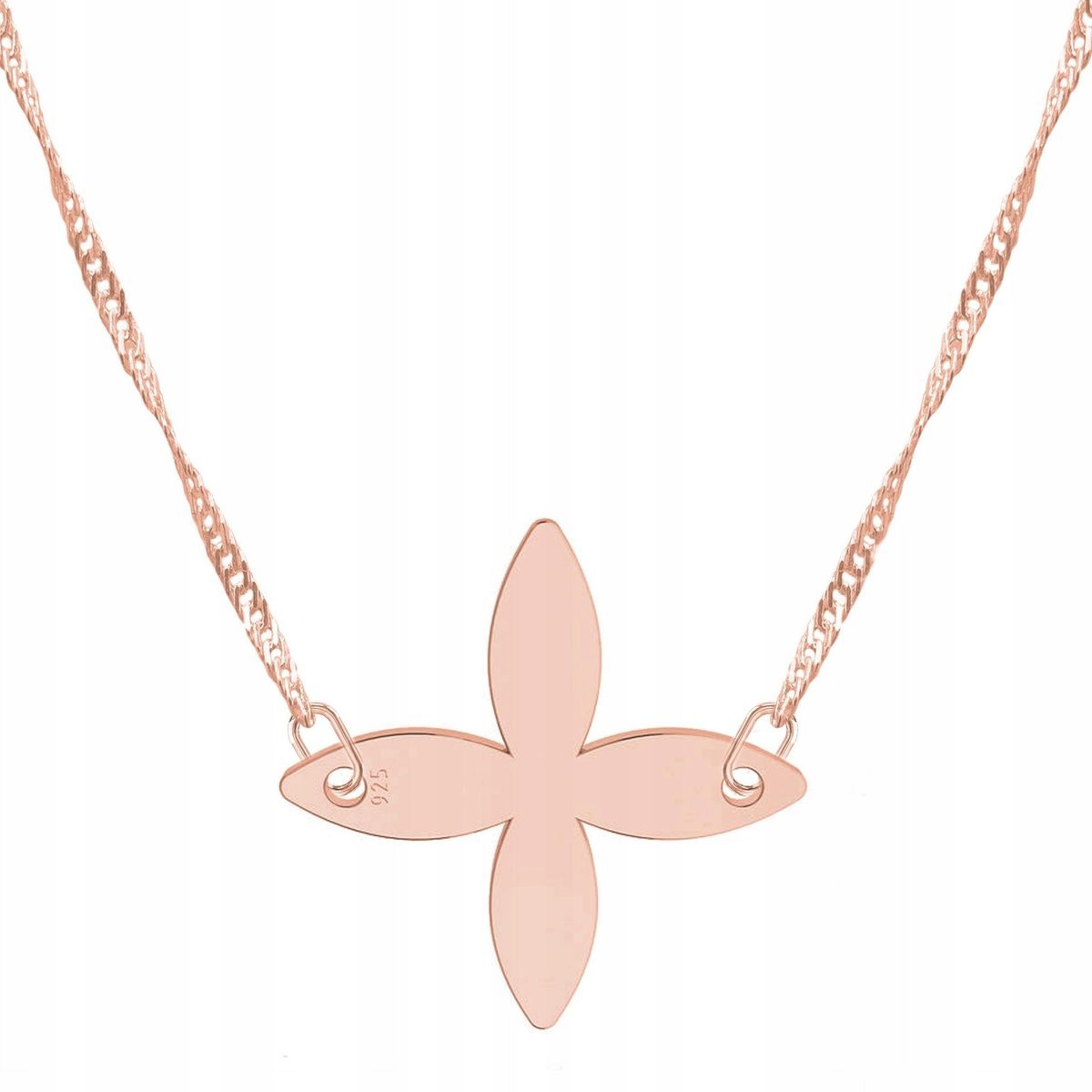 Naszyjnik Pozłacany z Kwiatkiem Roślina Kwiat Kwiatek Flower SREBRO 925