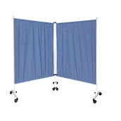 Meble i wyposażenie gabinetów medycznych - Parawan dwuskrzydłowy zmywalny PM-2 niebieski Zasłona zmywalna - miniaturka - grafika 1