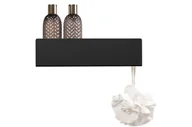 Półki łazienkowe - Półka łazienkowa pod prysznic wisząca LOFT ISLA 20cm Samoprzylepna Czarna - miniaturka - grafika 1