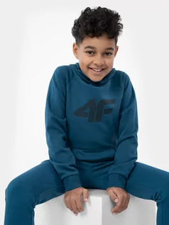 Bluzy dla chłopców - Bluza dresowa nierozpinana z kapturem chłopięca - 4F - grafika 1