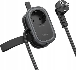Kabel zasilający Hoco HOCO rozdzielacz wielofunkcyjny 1 gniazdo + 2 x USB A + Typ C EU standards 4000W PD QC 3A 20W NS7 1,1 m czarny - Kable USB - miniaturka - grafika 1