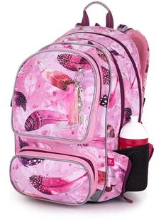 Plecak szkolny dziewczęcy Topgal ALLY klasy 2-5 - różowy / pióra - Plecaki szkolne i tornistry - miniaturka - grafika 1