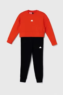 adidas dres dziecięcy kolor czerwony - Dresy i komplety dla dziewczynek - miniaturka - grafika 1