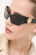 Okulary przeciwsłoneczne - Versace okulary przeciwsłoneczne damskie kolor czarny - miniaturka - grafika 1