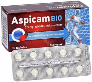 Biofarm Aspicam Bio 7,5 mg x 30 tabl | DARMOWA DOSTAWA OD 199 PLN! - Przeziębienie i grypa - miniaturka - grafika 1