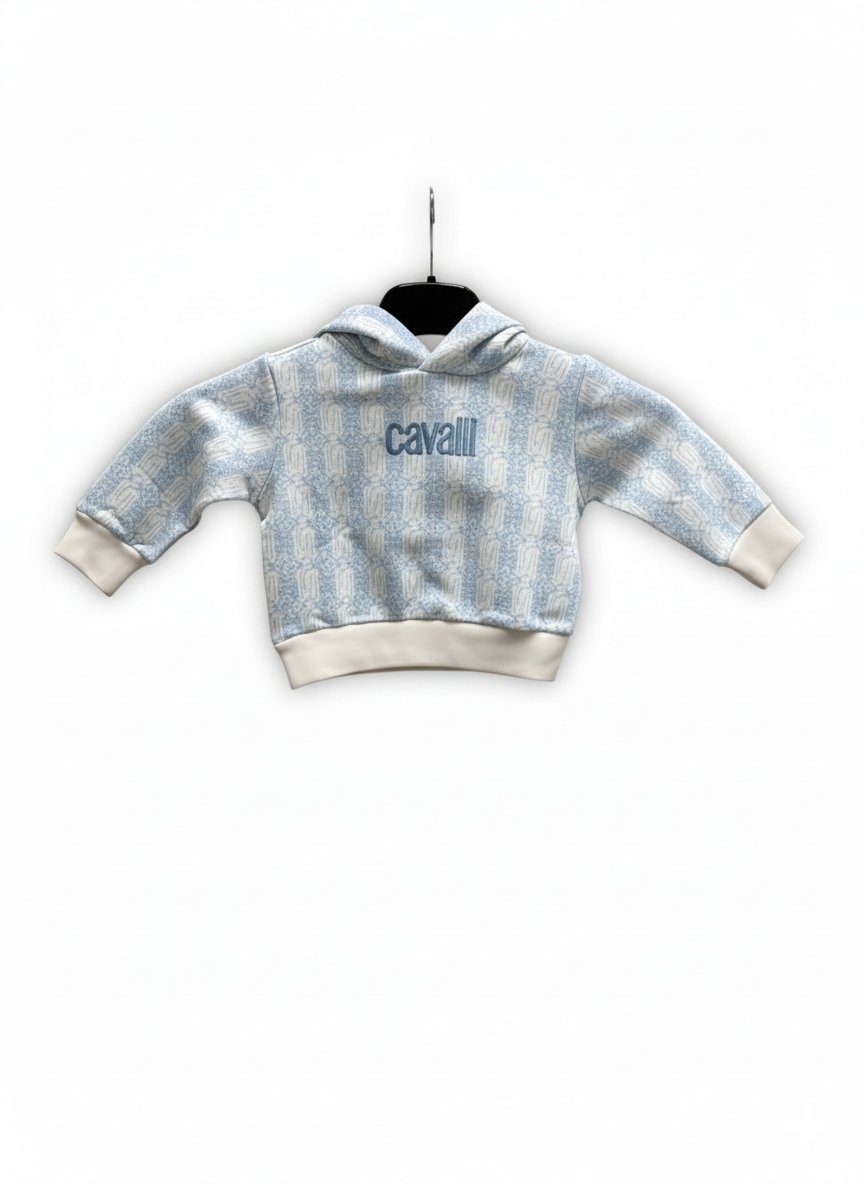 Roberto Cavalli Bluza Dziecięca z Kapturem Wzór Geometryczny Bawełna 68 Kyb