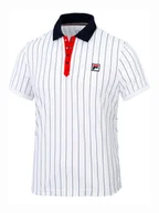 Koszulki sportowe męskie - Koszulka męska Fila  Polo Stripes White/Stripes M - miniaturka - grafika 1