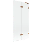 Parawany nawannowe - Mexen Lunar L parawan nawannowy 2-skrzydłowy prawy 90 x 150 cm, transparent, miedź szczotkowana - 897L-090-100-65-00-P - miniaturka - grafika 1