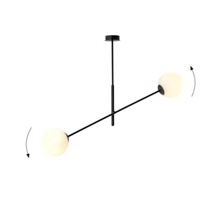 Emibig LINEAR 2 BLACK/OPAL 1169/2 lampa sufitowa żyrandol nowoczesny klosze 1169/2 - Lampy sufitowe - miniaturka - grafika 3