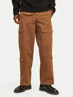 Spodnie męskie - Jack&Jones Spodnie materiałowe Bill 12258307 Brązowy Relaxed Fit - miniaturka - grafika 1