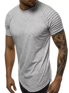 T-SHIRT MĘSKI BEZ NADRUKU SZARY OZONEE O/1256/20 - Ozonee - Koszulki męskie - miniaturka - grafika 1