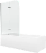 Wanny - Mexen Vega wanna prostokątna 150 x 70 cm z obudową i parawanem 2-skrzydłowym 80 cm, transparent, chrom - 550115070X9008020100 - miniaturka - grafika 1