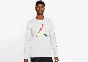 Nike Air Jordan Sport Dna Long Sleeve Crew Tee White - Koszulki męskie - miniaturka - grafika 1