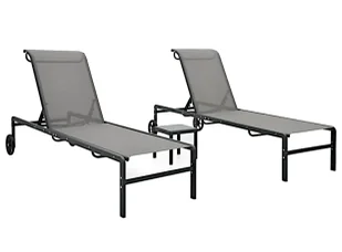 Elior Szary zestaw wypoczynkowy ze stolikiem T9-S07 - Leżaki ogrodowe Elior Szary zestaw wypoczynkowy ze stolikiem T9-S07 - Leżaki ogrodowe - miniaturka - grafika 1
