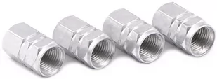 Nakrętki aluminiowe na wentyle srebrne na zaworki alu zaworki 4 sztuki - Akcesoria motoryzacyjne - miniaturka - grafika 1