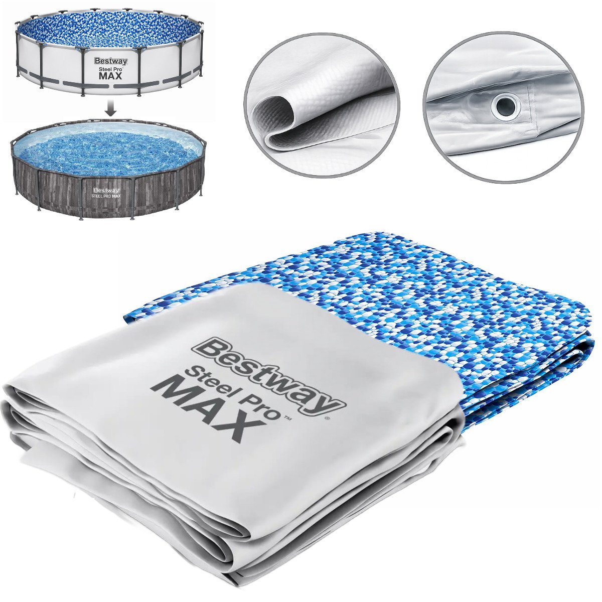 Bestway niecka basenowa poszycie basenu  5616c wkład materiał zamienny szary