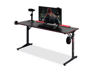 FUNKCJONALNE BIURKO MADS 160 BIAŁY KARBON REDLINE CZARNY STELAŻ - Biurka - miniaturka - grafika 1