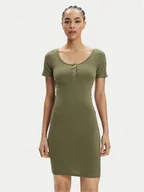 Sukienki - Pieces Sukienka codzienna Kitte 17146324 Zielony Slim Fit - miniaturka - grafika 1