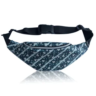 Saszetka nerka z ekoskóry kwiatki granat - Nerki - miniaturka - grafika 1