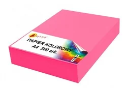 Papier kolorowy A4 80g różowy fluo neon 2144-100 2144-500, Ilość arkuszy: 500 arkuszy - Papier do drukarek - miniaturka - grafika 1
