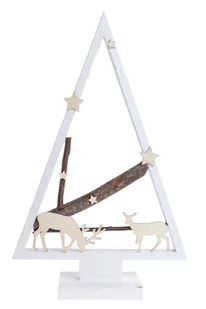 Drewniana choinka z reniferami  26x8x41 cm - Ozdoby bożonarodzeniowe - miniaturka - grafika 1