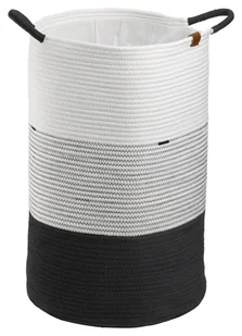 Kosz na pranie - szary - biały - czarny - wys. 57 cm - tkanina - Kosze na bieliznę Kosz na pranie - szary - biały - czarny - wys. 57 cm - tkanina - Kosze na bieliznę - miniaturka - grafika 1
