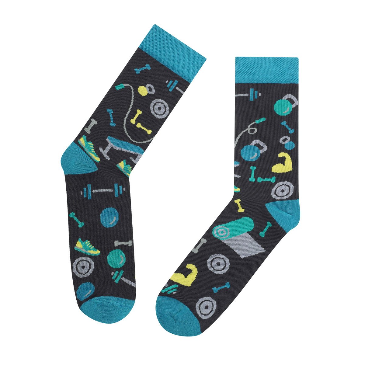 Kolorowe skarpety męskie siłownia 47-50 kettle sztanga sport duży rozmiar