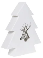 Ozdoby bożonarodzeniowe - Choinka porcelanowa z reniferem - miniaturka - grafika 1