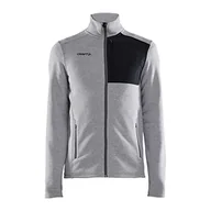 Kurtki męskie - Craft ADV EXPLORE HEAVY FLEECE kurtka polarowa męska 3XL | szary melanż-czarny | szczotkowana strona wewnętrzna | kieszeń na piersi z zamkiem błyskawicznym | bluza męska | odzież sportowa dla mężczyzn - miniaturka - grafika 1