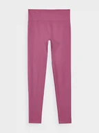 Spodnie sportowe damskie - Damskie legginsy treningowe 4F 4FWAW24TFTIF278 - różowe - miniaturka - grafika 1