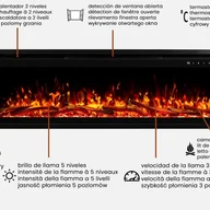 Kominki elektryczne - Kominek elektryczny AFLAMO Royal PRO 120 - ogień premium - na ścianę i do zabudowy - 120x38x16 cm - dekoracyjny kominek LED z grzaniem 750/1500 W - miniaturka - grafika 1