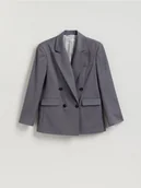 Marynarki i żakiety damskie - Reserved - Dwurzędowa marynarka - ciemnoszary - miniaturka - grafika 1