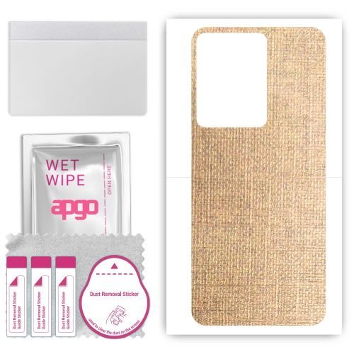 folia naklejka skórka strukturalna na TYŁ do Vivo V29e Global - Tkanina Denim Beżowy - apgo SKINS