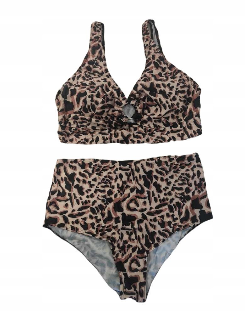 Strój Kąpielowy Wysoki Stan Panterka Bikini L