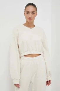 BLUZA SPORTOWA DAMSKA REEBOK R. S SZPIC ŚCIĄGACZE KRÓTKA KREMOWA - Bluzy damskie - miniaturka - grafika 1