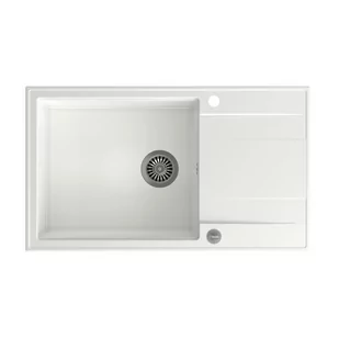 QUADRON Zlew EVAN 136 XL snow white + syfon INOX - Zlewozmywaki - miniaturka - grafika 1