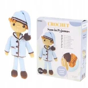 ZESTAW Do Szydełkowania Z WŁÓCZKI Maskotka Amigurumi Sam w Piżamie - Zabawki kreatywne - miniaturka - grafika 1